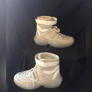 Womens rhinestone sneaker boots